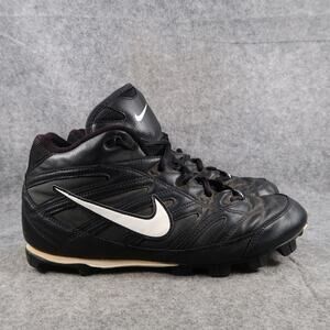Nike Shoes Mens 11 Baseball Cleats Keystone 3/4 Black Leather Sport Athletic